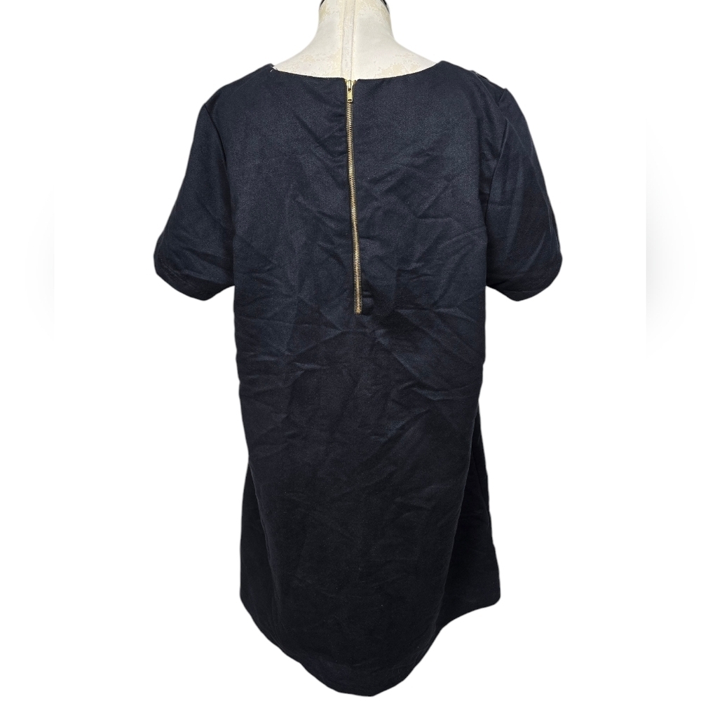 Pink Cattletac Navy Blue Fringe Short Sleeves Back Zip Dress XXL - Picture 4 of 8
